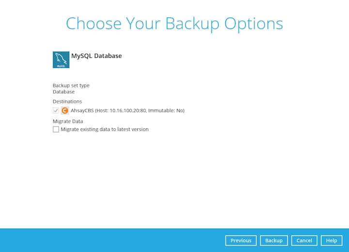 Backup Options