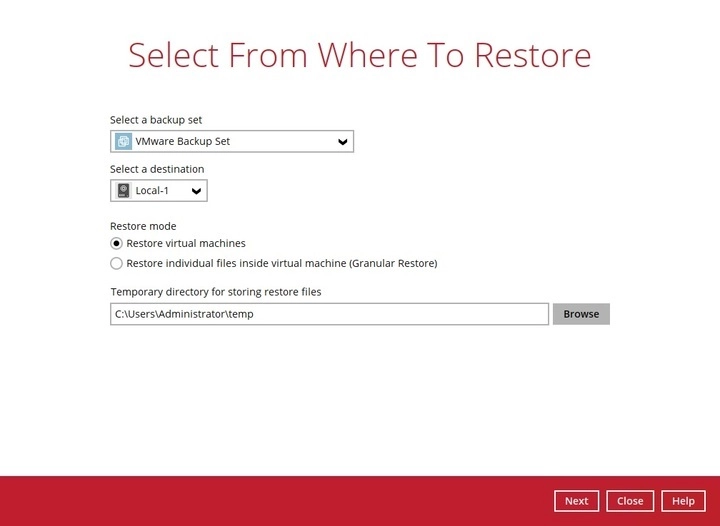 Restore Options