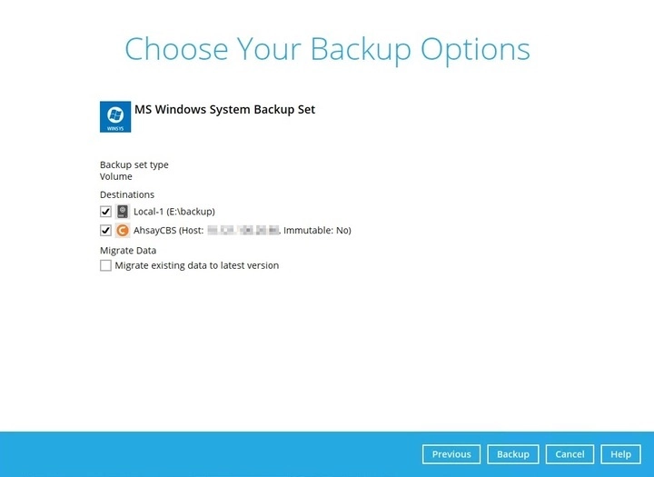 Backup Options