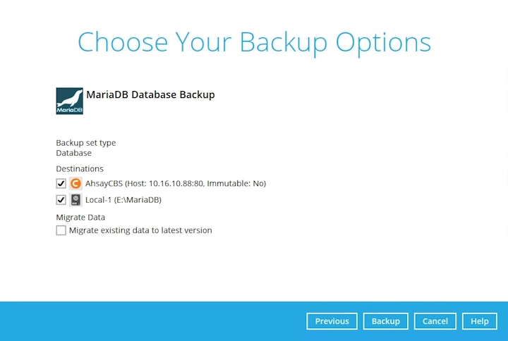 Backup Options