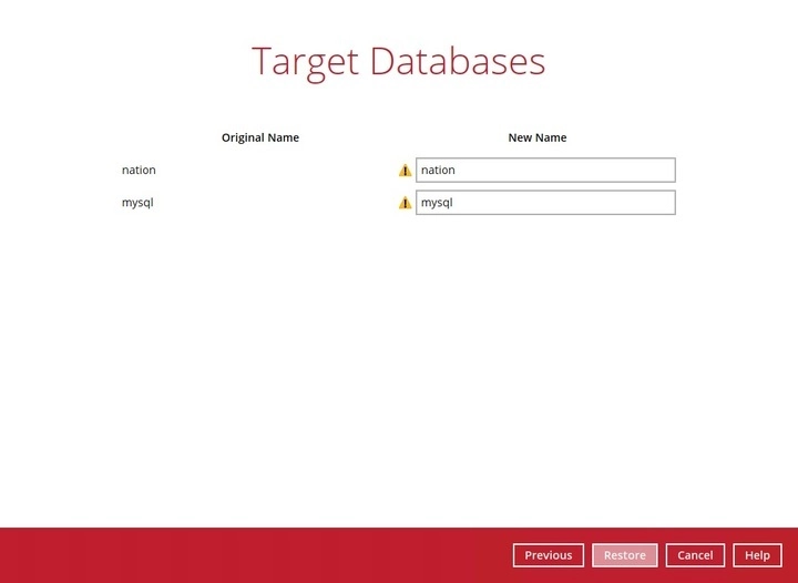 Target Databases