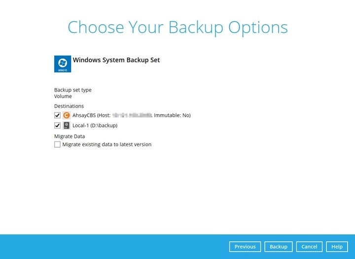 Backup Options