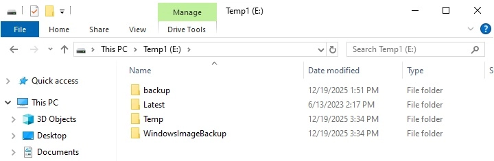 WindowsImageBackup Folder