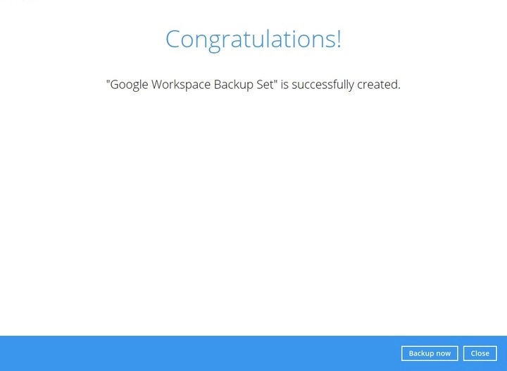 GWS Backup Set Created