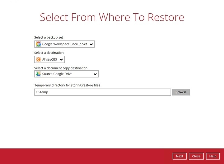Restore Options