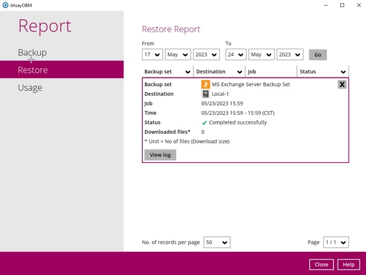 Restore Report