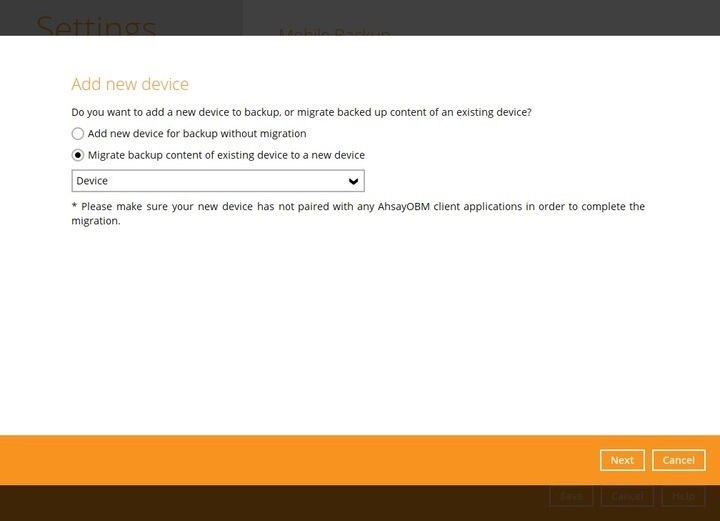 Migrate backup content
