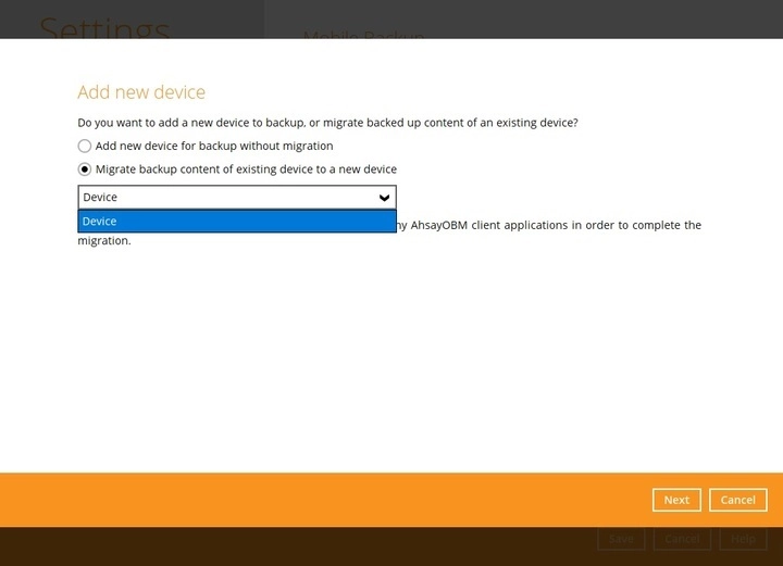 Migrate backup content