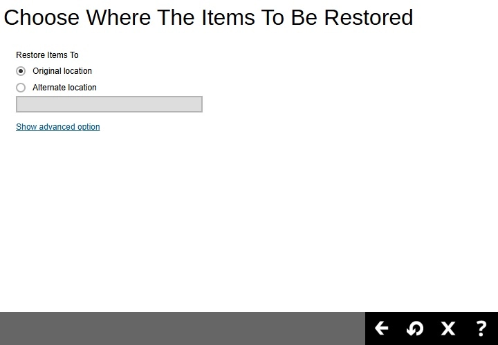 Restore Items to Original Location