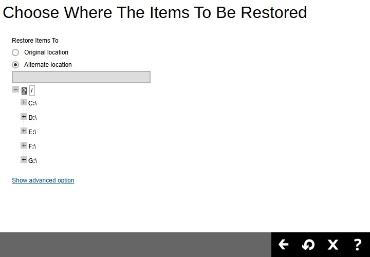Restore Items to Alternate Location