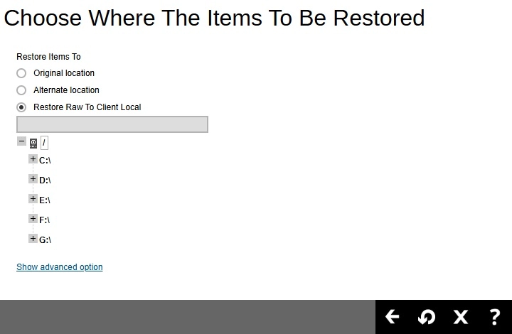 Restore Items to Client Local