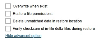 Advanced Options