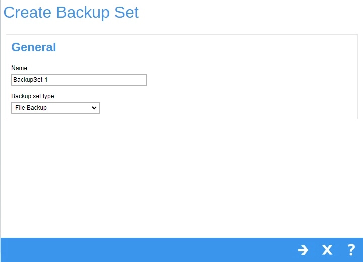 Create Backup Set