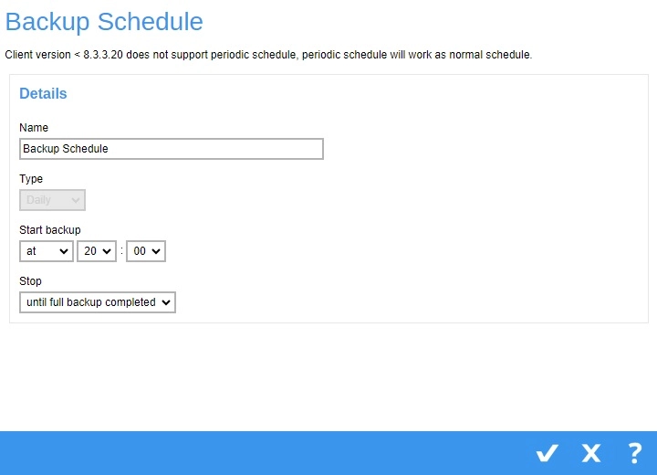 Backup Schedule