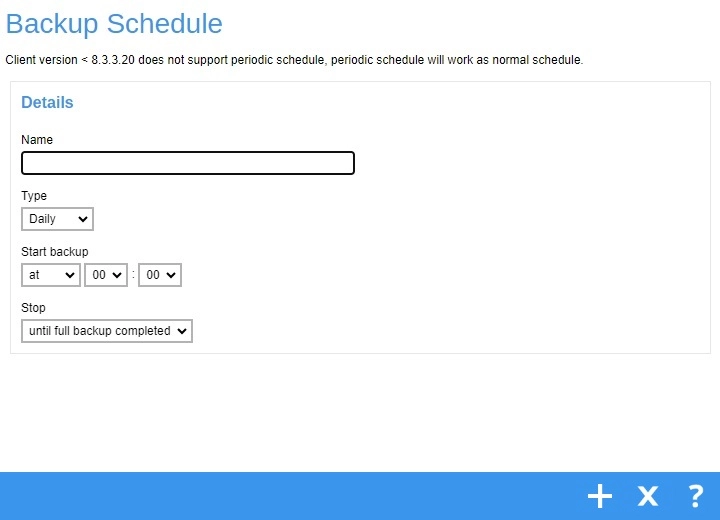 New Backup Schedule