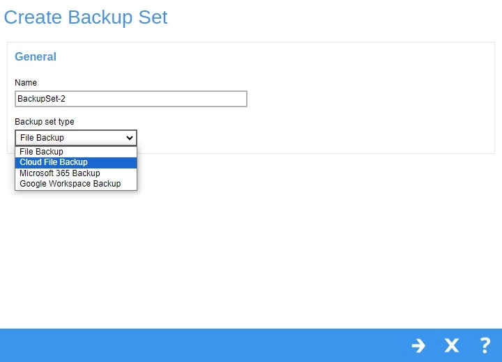 Create Backup Set