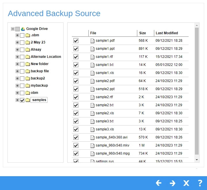 Create Backup Set
