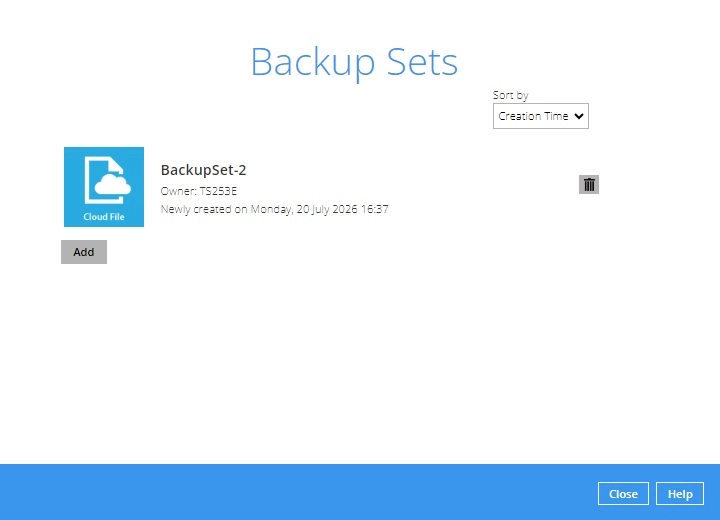 Backup Set Created