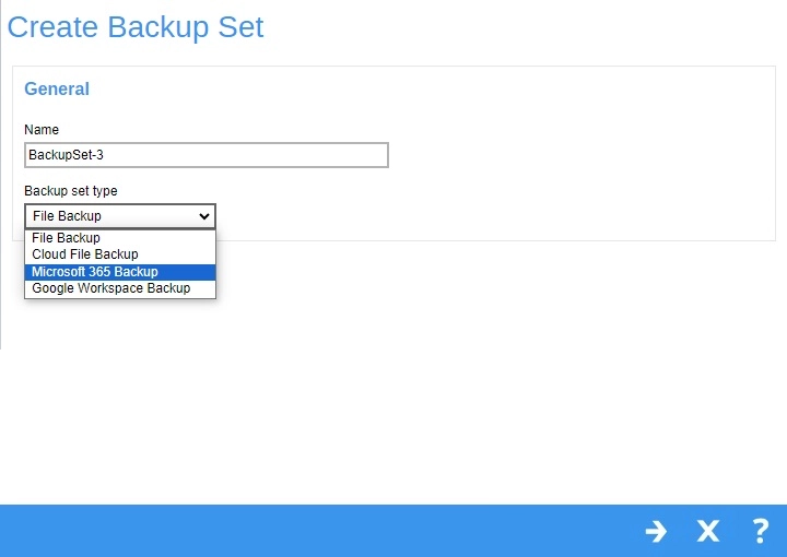 Create Backup Set