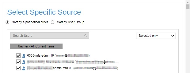Display Selected Users