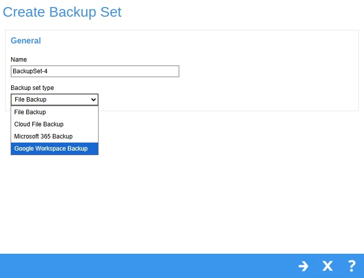 Create Backup Set
