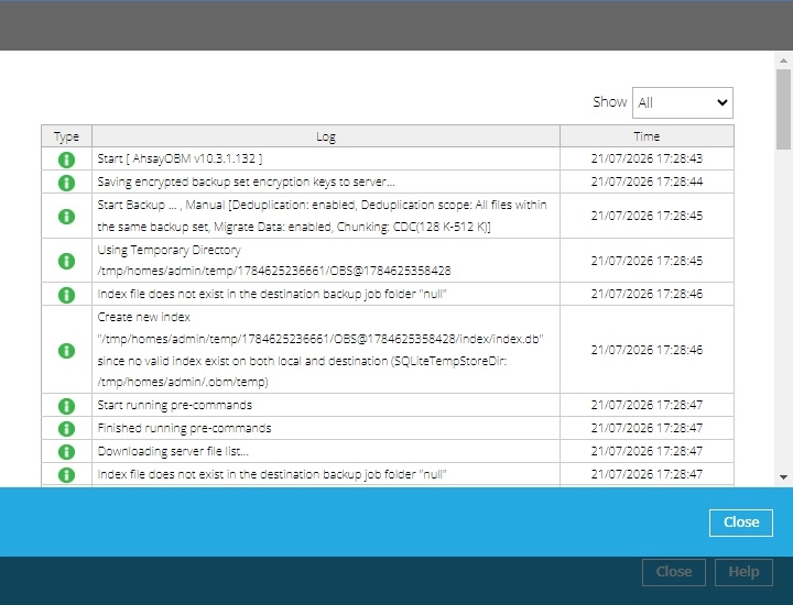 Backup Logs