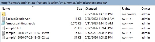 List of files