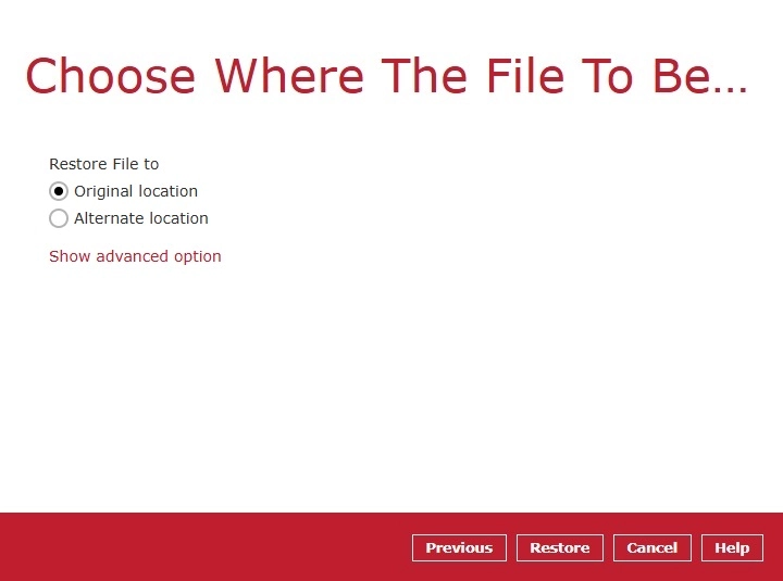 Restore Location
