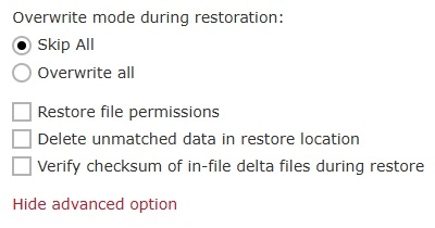Advanced Option