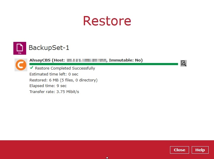 Restore Complete