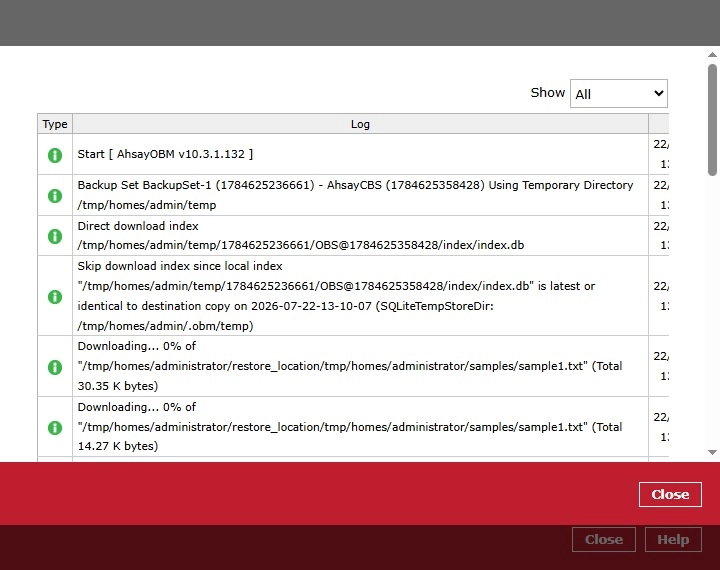 Restore Logs