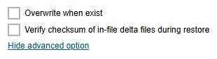Advanced option