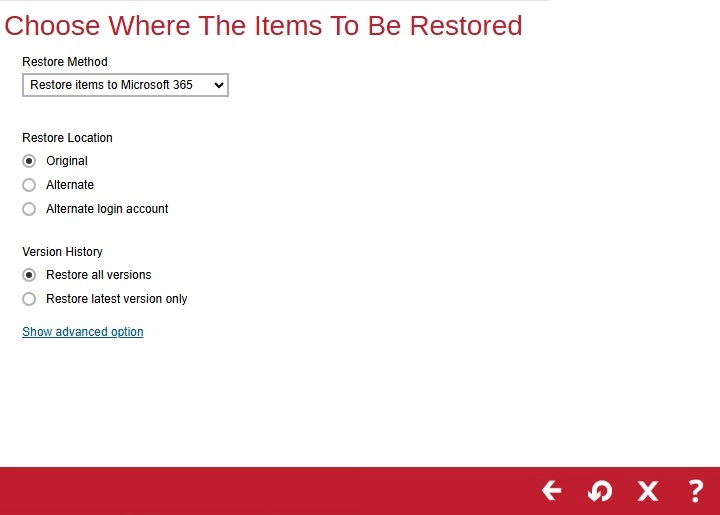 Restore Location