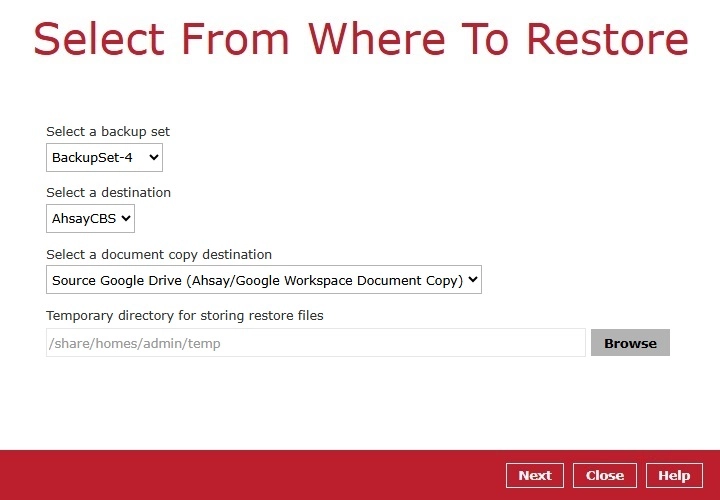 Restore Options