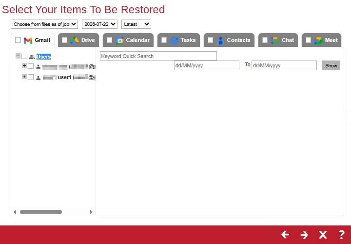 Items to Restore