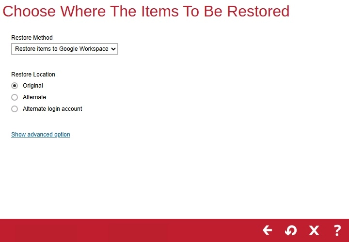 Restore Location