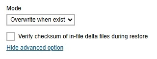 Advanced option