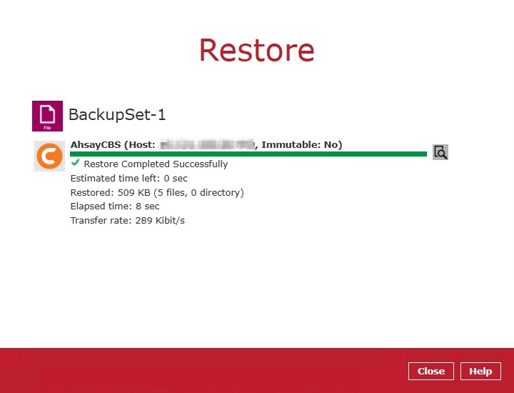 Restore Complete
