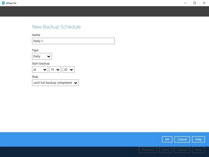 New Backup Schedule