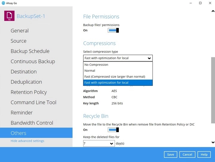 Backup Set Created