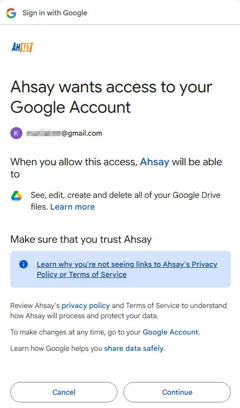 Sign In to Cloud Storage