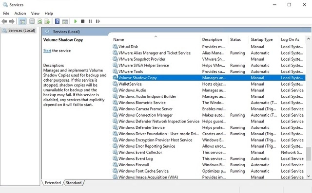 Volume Shadow Copy