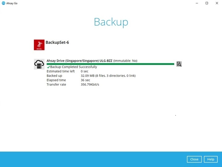 Backup Completed