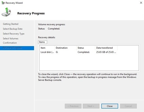 Recovery Progress