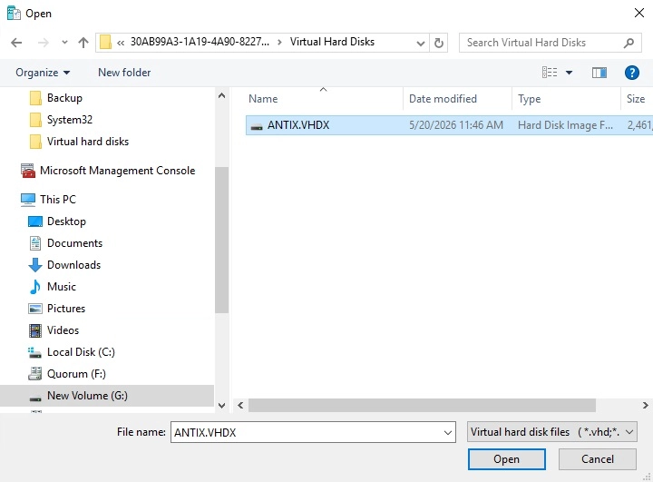 Restore Virtual Disk
