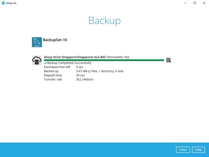 Backup Completed