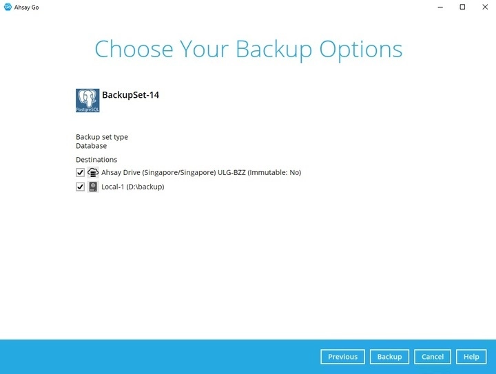 Backup Options
