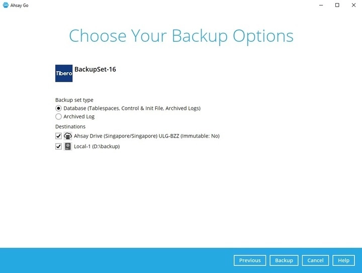 Backup Options