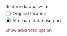 Alternate database port