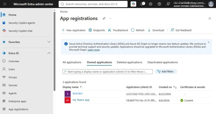 App registrations